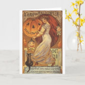 Carte de voeux d'Halloween victorienne (Fleur jaune)