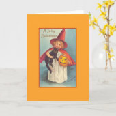 Carte de voeux d'Halloween victorienne (Fleur jaune)