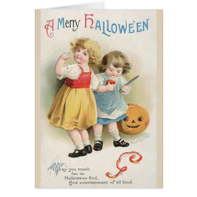 Carte de voeux d'Halloween victorienne (Devant)