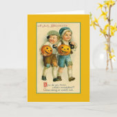 Carte de voeux d'Halloween victorienne (Fleur jaune)