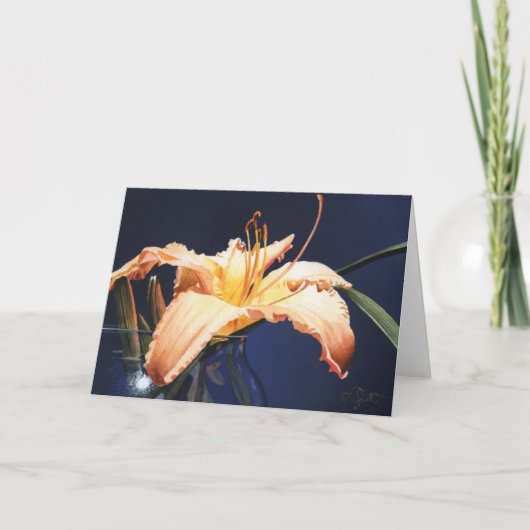 Carte de voeux d'hémérocalle de pêche (Devant)