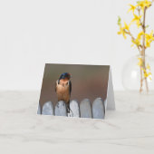 Carte de voeux d'hirondelle de grange (Fleur jaune)