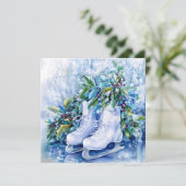 Carte de voeux d'hiver bleue (Debout devant)