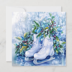 Carte de voeux d'hiver bleue