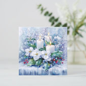 Carte de voeux d'hiver bleue (Debout devant)