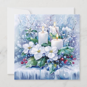 Carte de voeux d'hiver bleue
