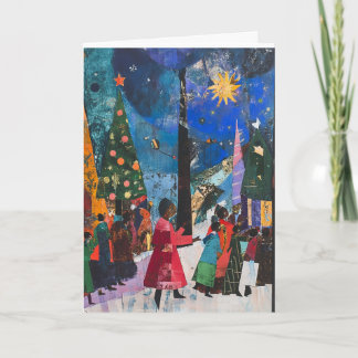 Carte de vœux d'hiver de l'arbre expressionniste u