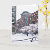 Carte de vœux d'hiver de North End de Boston (Fleur jaune)