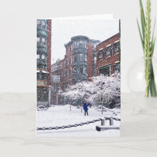Carte de vœux d'hiver de North End de Boston