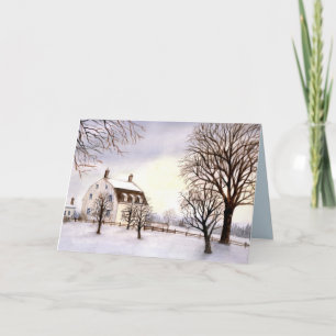 Carte de vœux d'hiver en Nouvelle-Angleterre
