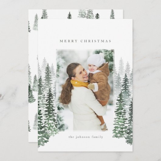 Carte de vœux d'hiver forêt (Devant / Derrière)