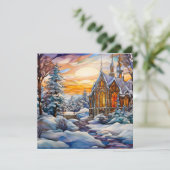 Carte de vœux d'hiver pour église (Debout devant)