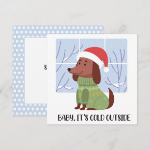 Carte de vœux d'hiver pour teckel