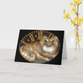 Carte de voeux "d'horloge de Cheshire" (Fleur jaune)