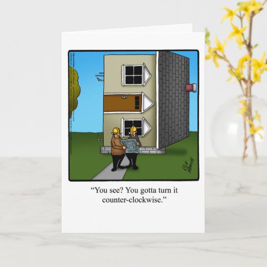 Carte de voeux d'Humour drôle Architect (Fleur jaune)