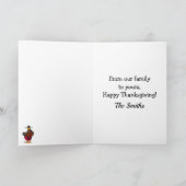 Carte de voeux d'Humour Thanksgiving personnalisab (Intérieur)