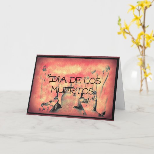 Carte de voeux Dia De Los Muertos (Fleur jaune)
