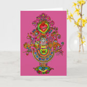 Carte de voeux Dia de Muertos (Fleur jaune)