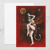 Carte de voeux diabolique de la vintage dame (Devant / Derrière)