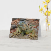 Carte de voeux d'iguane (Fleur jaune)