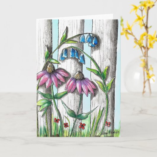 Carte de voeux d'impression de fleurs d'aquarelle (Fleur jaune)