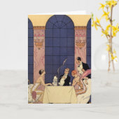 Carte de voeux dinante fine d'art déco (Fleur jaune)