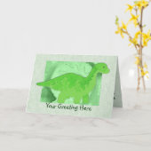 Carte de voeux Dinosaur Vert (Fleur jaune)