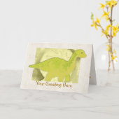 Carte de voeux Dinosaure Jaune (Fleur jaune)