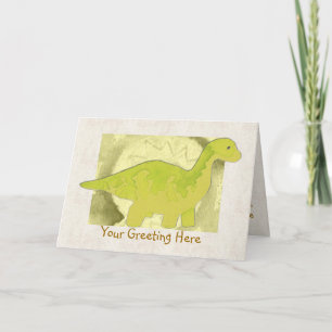Carte de voeux Dinosaure Jaune
