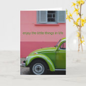 Carte de voeux d'insecte de scarabée (Fleur jaune)