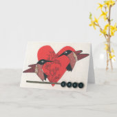 Carte de voeux d'inséparables (Fleur jaune)