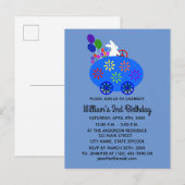 Carte de vœux d'invitation Lapin de anniversaire E (Devant / Derrière)