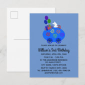 Carte de vœux d'invitation Lapin de Pâques Œuf Voi (Devant / Derrière)