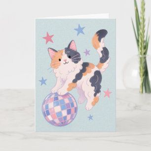 Carte de vœux Disco Cat