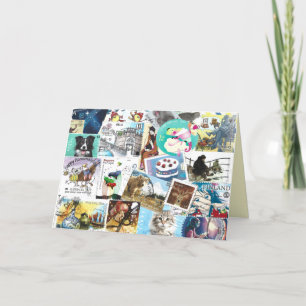 Carte de voeux Divers timbres Postage