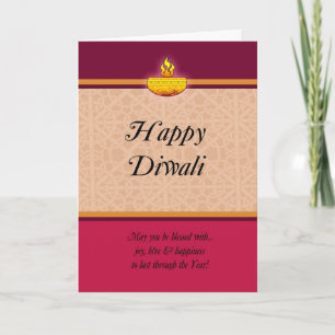 Carte de voeux Diwali avec lampe