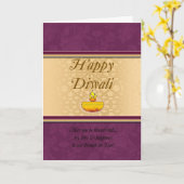 Carte de voeux Diwali avec Lampe (Fleur jaune)