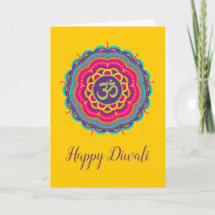 Carte de voeux Diwali en Mandala couleur vive