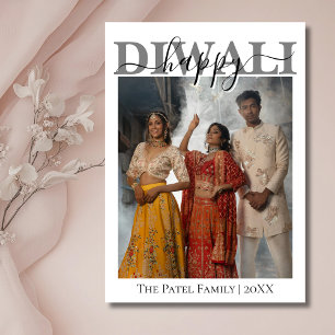 Carte de vœux Diwali Joyeuse avec calligraphie bla