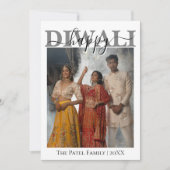 Carte de vœux Diwali Joyeuse avec calligraphie bla (Devant)