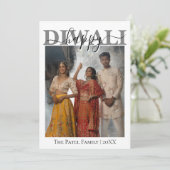 Carte de vœux Diwali Joyeuse avec calligraphie bla (Debout devant)