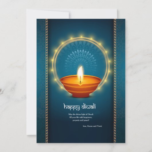 Carte de voeux Diwali Oil Lamp (Devant)