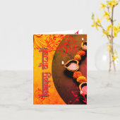 Carte de voeux Diwali personnalisée (Fleur jaune)