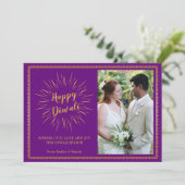 Carte de voeux Diwali photo - Couleur personnalisé (Debout devant)