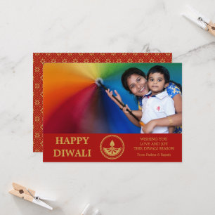 Carte de voeux Diwali photo - Couleur personnalisé
