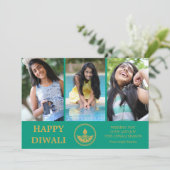 Carte de voeux Diwali photo - Couleur personnalisé (Debout devant)