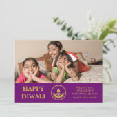 Carte de voeux Diwali photo - Couleur personnalisé (Debout devant)