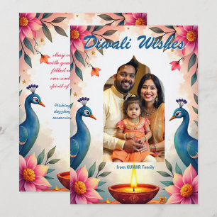 Carte de vœux Diwali Radiance Paon