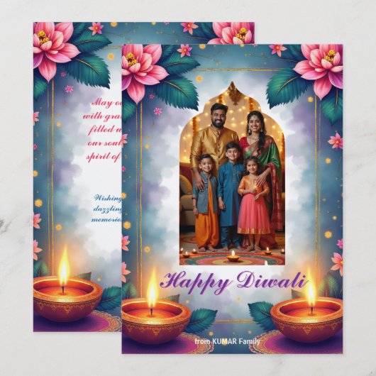 Carte de vœux Diwali Starry Arch (Devant / Derrière)