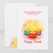 Carte de voeux Diwali Watercolor (Devant / Derrière)